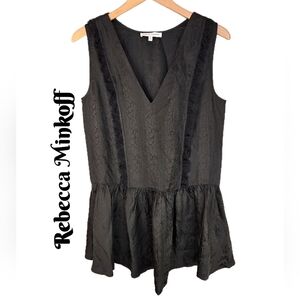 Rebecca Minkoff Valerie Womens Mini Dress Sz S Black Silk Viscose Drop Waist